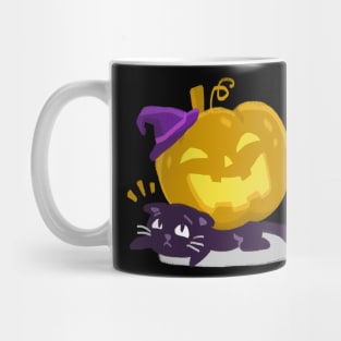 Cat and Pumpkin Halloween Mug